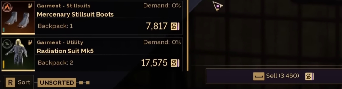 dune awakening selling for solari